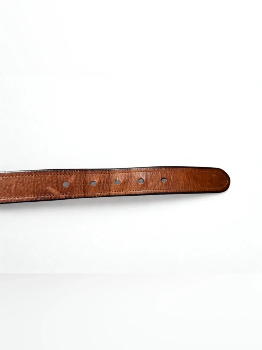 Polo by Ralph Lauren Brown Leather Belt with Brass Buckle